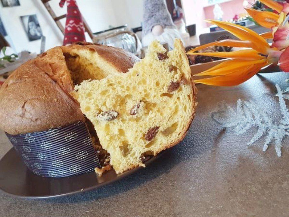 sezione di fetta di panettone