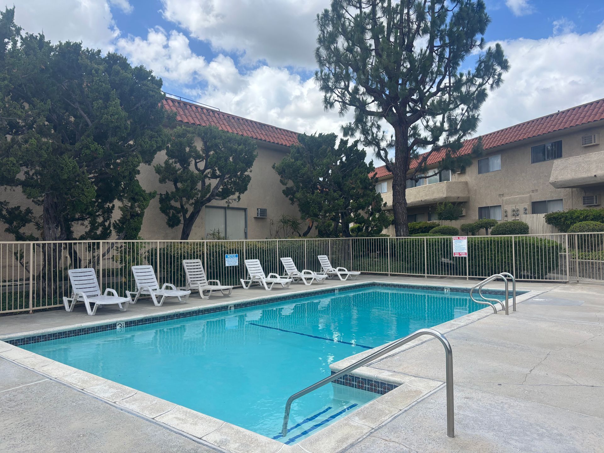 The pool at The Rowland Apartments 