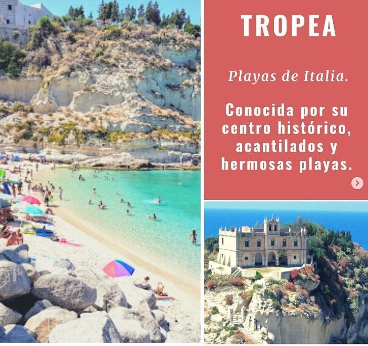 La palabra tropea está sobre un fondo rojo.