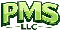 PMS LLC logo in green and white, with stylized letters and text.