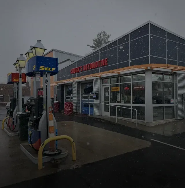 Outside our shop in winter | Chuck's Automotive