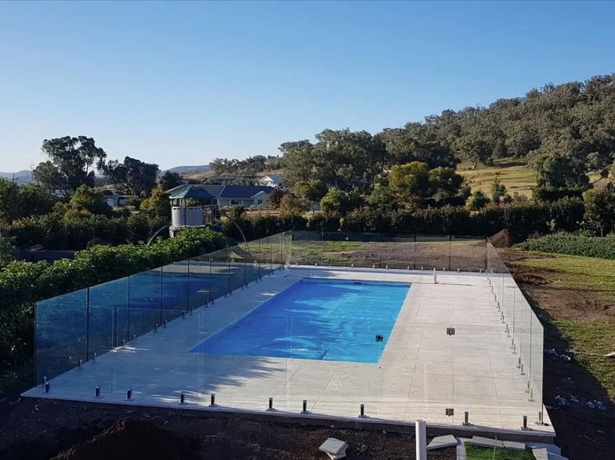Pool with Glass Fence — Pool Builder in Armidale, NSW