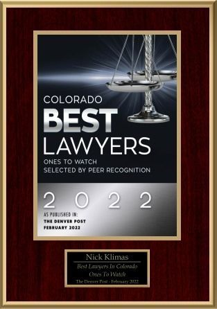A plaque that says colorado best lawyers on it