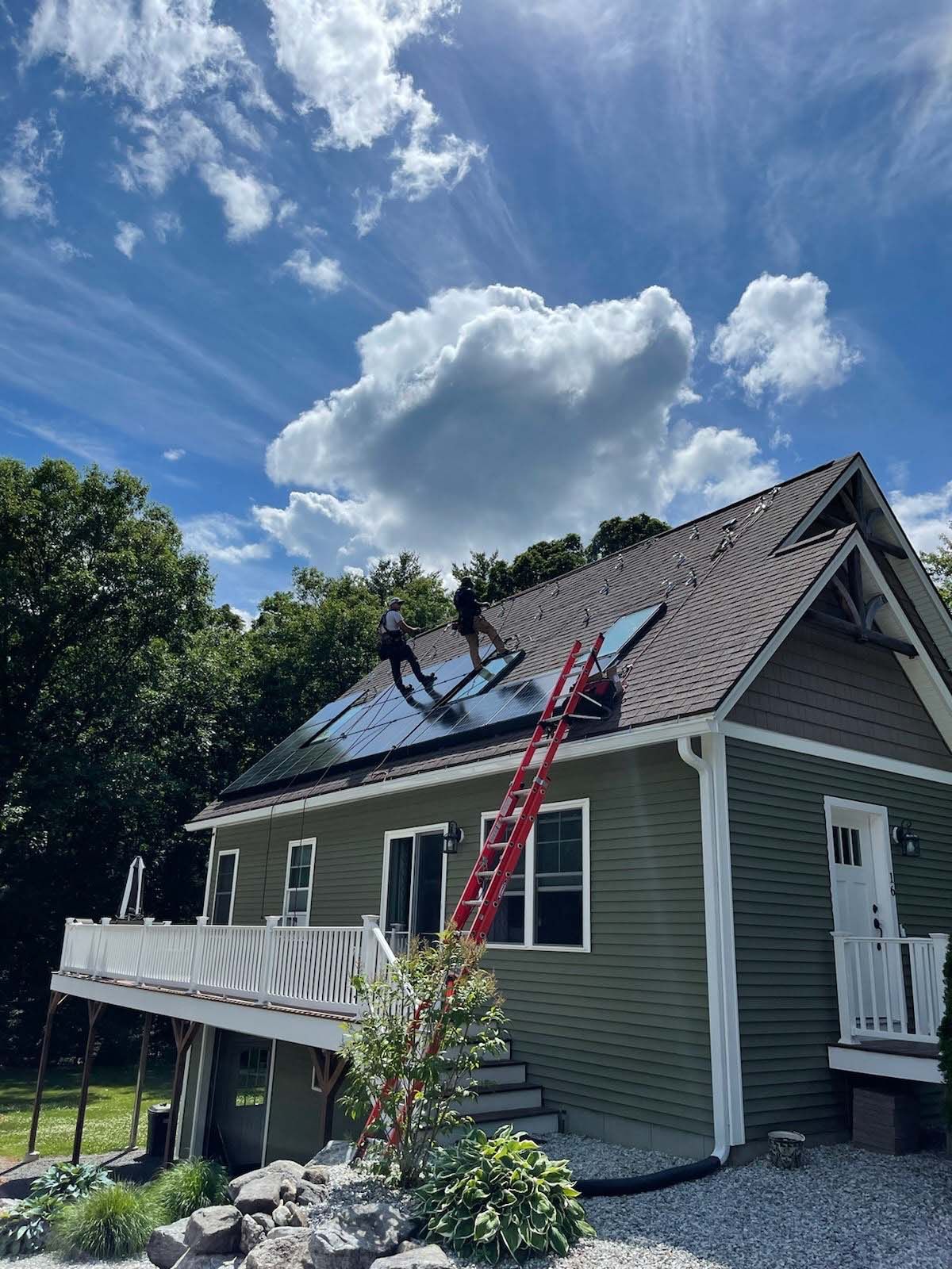 Men Installing Solar Panel — Danville, NH — Danville Solar Co