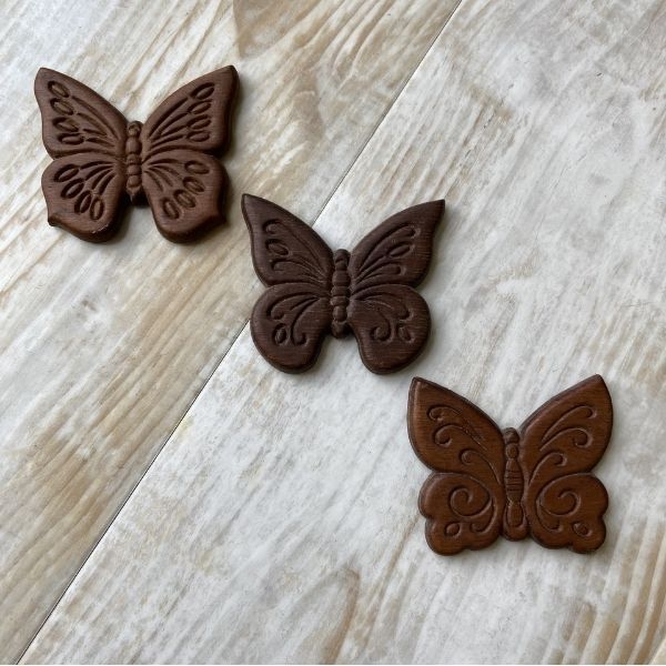 Three wooden butterflies, wall decor