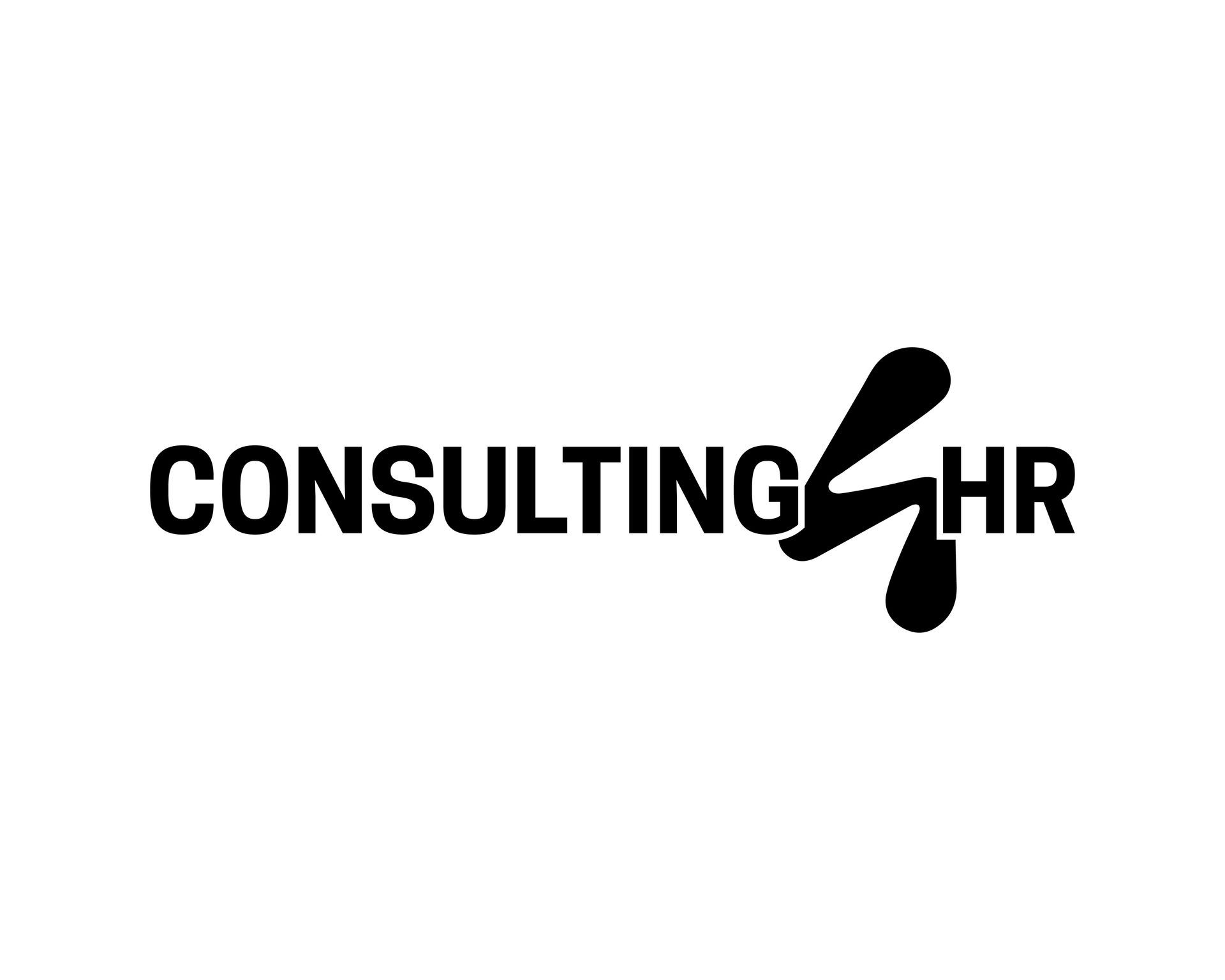 Ein schwarz-weißes Logo für ein Unternehmen namens Consulting 4 HR.