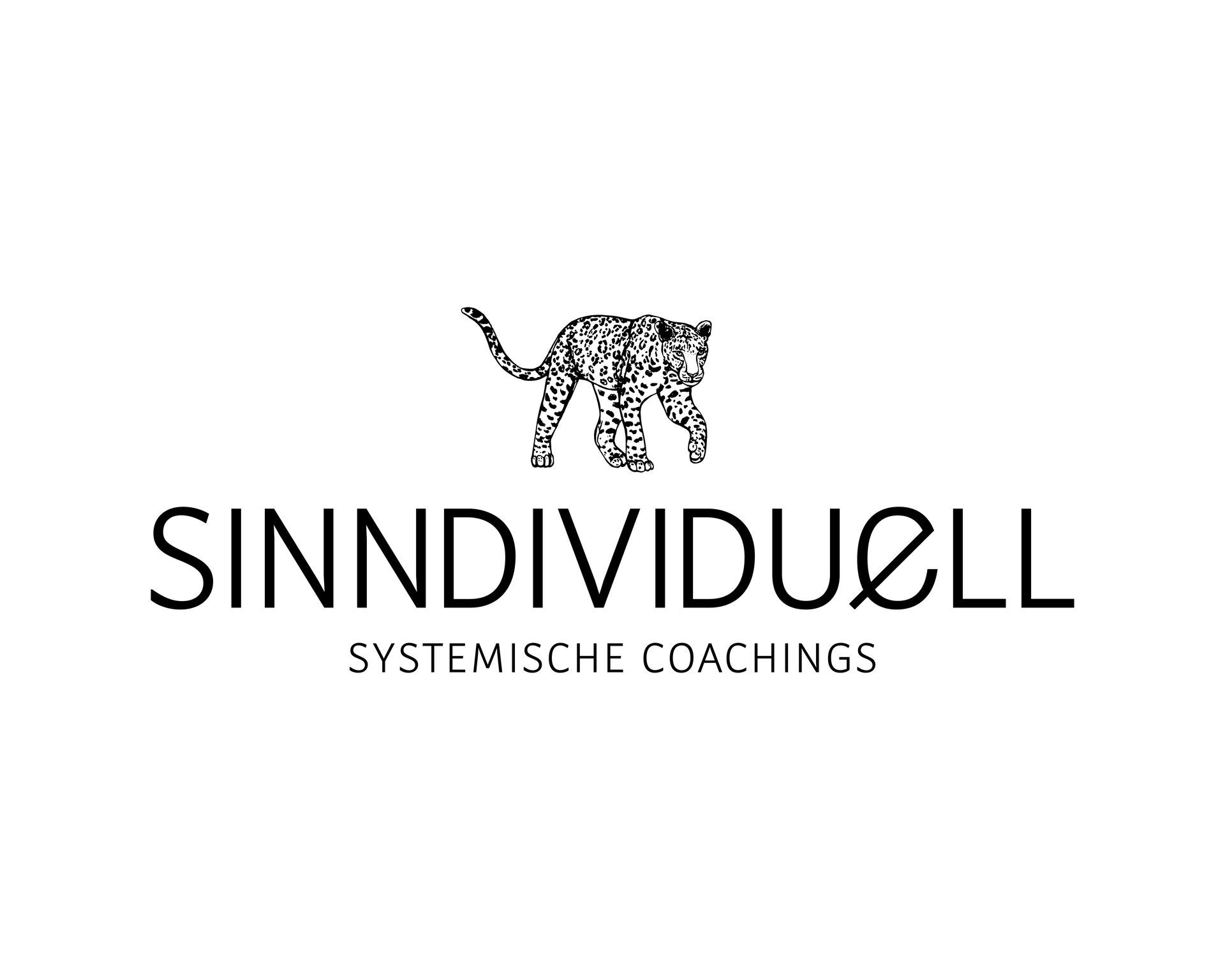 Ein Logo für eine Firma namens sinnindividuell systemische Coachings mit einem Leoparden darauf.