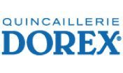 Logo de la Quincaillerie Dorex, texte bleu sur fond blanc : « QUINCAILLERIE DOREX »