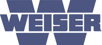 Le logo Weiser avec le mot « WEISER » en lettres blanches sur un fond bleu foncé.
