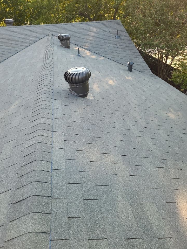 A roof with a lot of vents on it