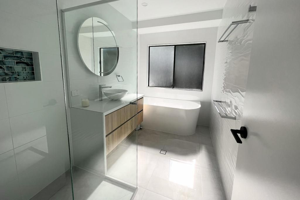 Bathroom With a Bathtub — Nyblad Construction in Caloundra West, QLD