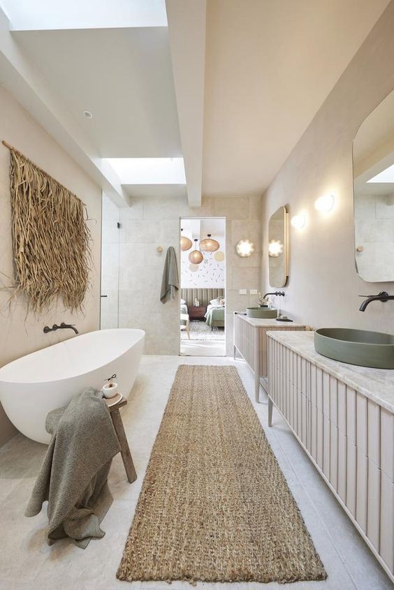 Stylish Bathroom Interior Design With Marble Panels — Nyblad Construction in Caloundra West, QLD
