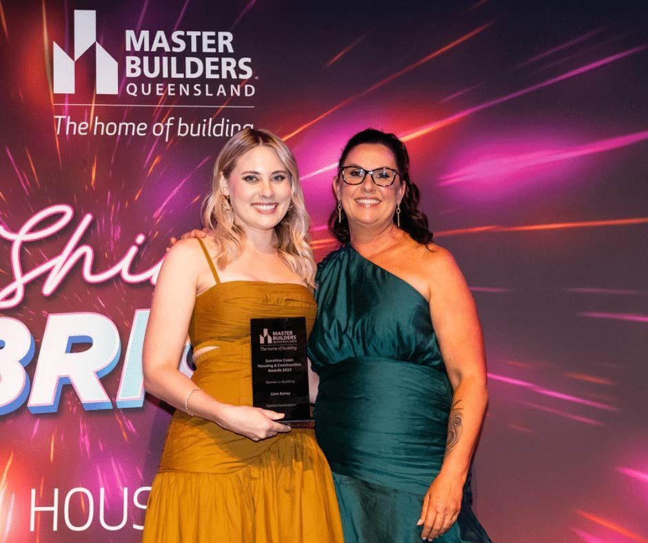 Posing For A Picture At A Master Builders Queensland Awards Ceremony — Nyblad Construction in Caloundra West, QLD