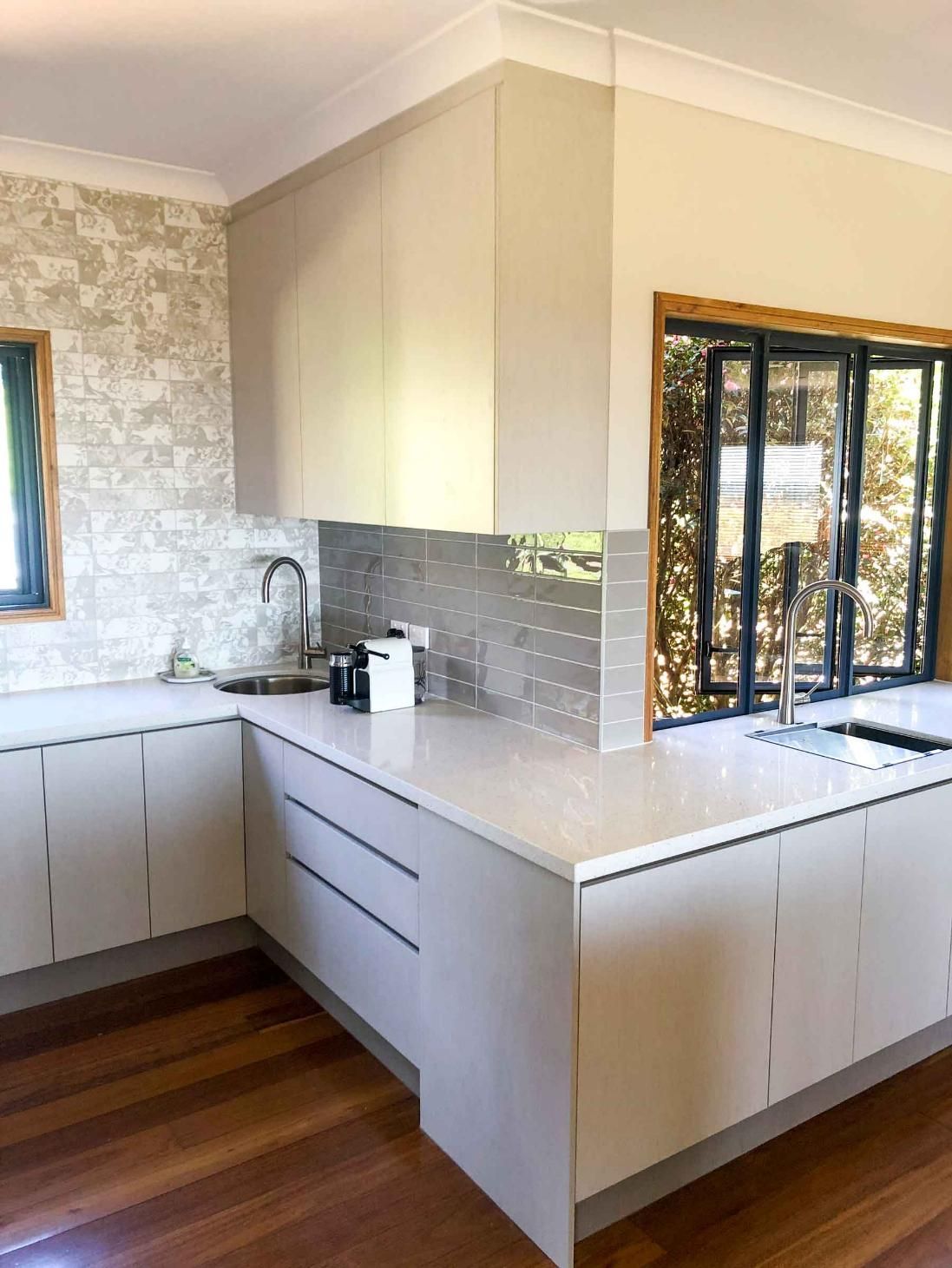 Kitchen With White Cabinets — Nyblad Construction in Caloundra West, QLD