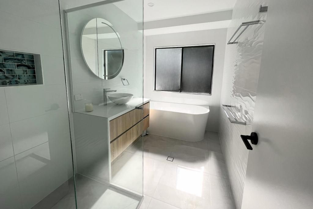 Bathroom With a Bathtub — Nyblad Construction in Caloundra West, QLD