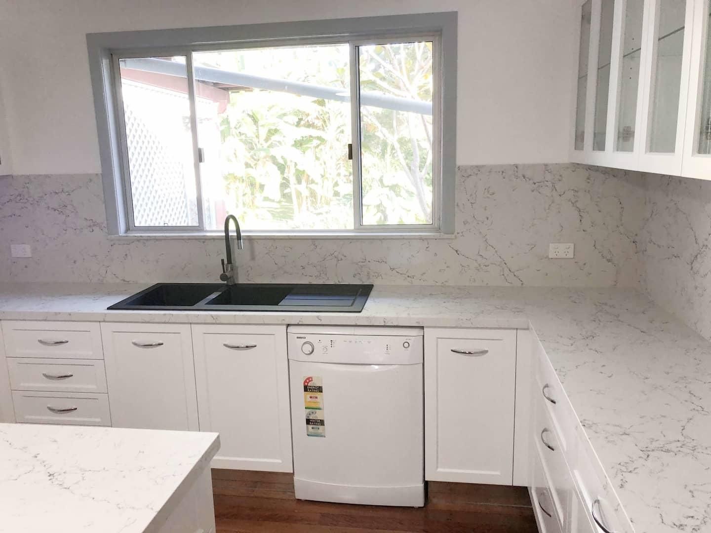 Kitchen With White Cabinets — Nyblad Construction in Caloundra West, QLD