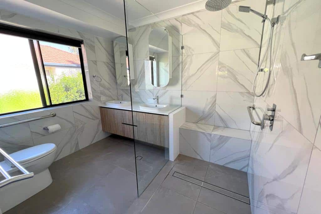 Bathroom With a Walk in Shower — Nyblad Construction in Caloundra West, QLD