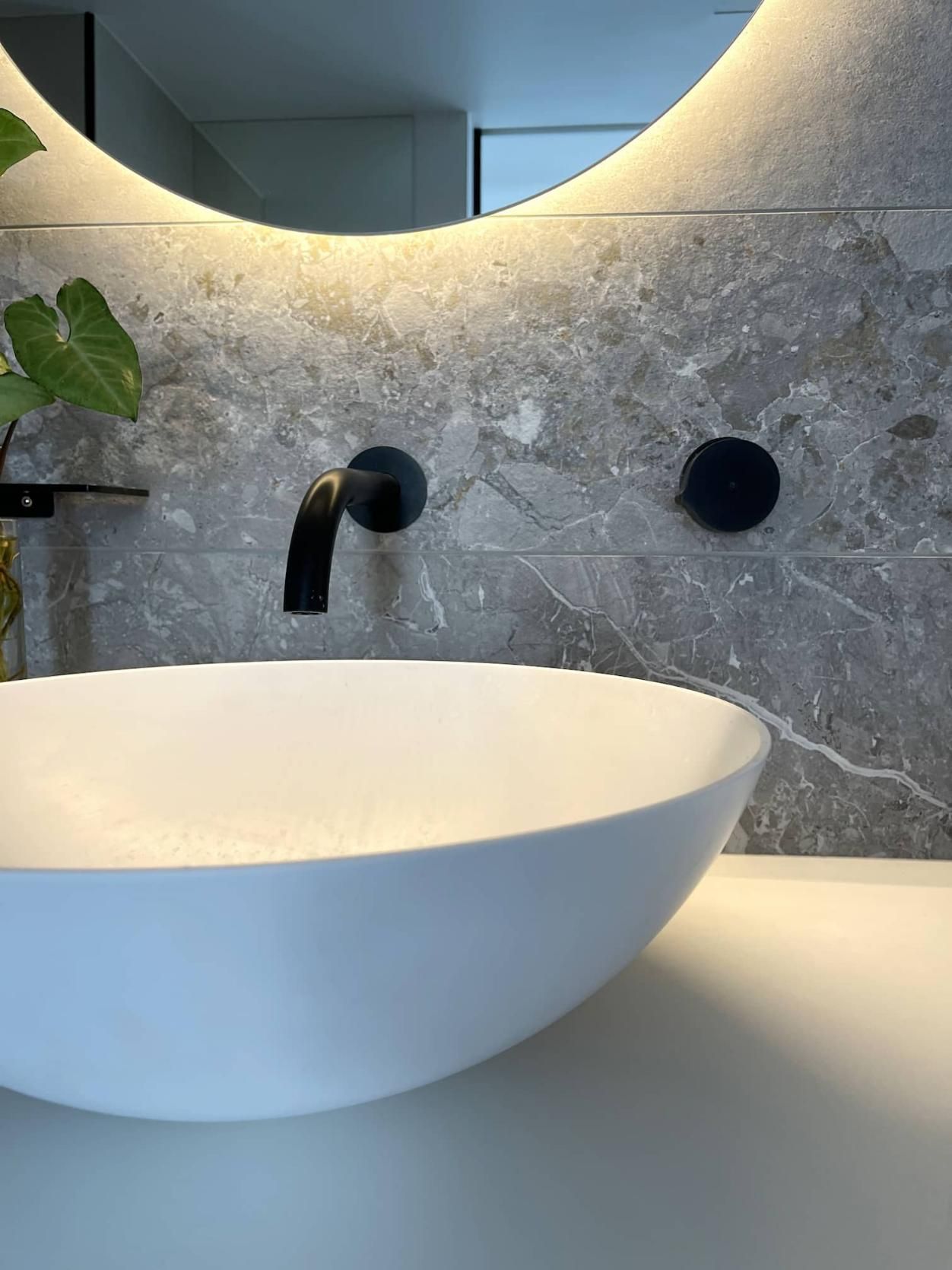 Bathroom Sink With a Black Faucet — Nyblad Construction in Caloundra West, QLD