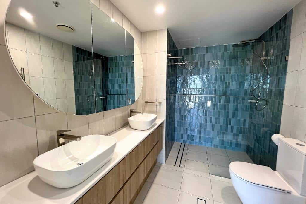 Bathroom With Two Sinks — Nyblad Construction in Caloundra West, QLD