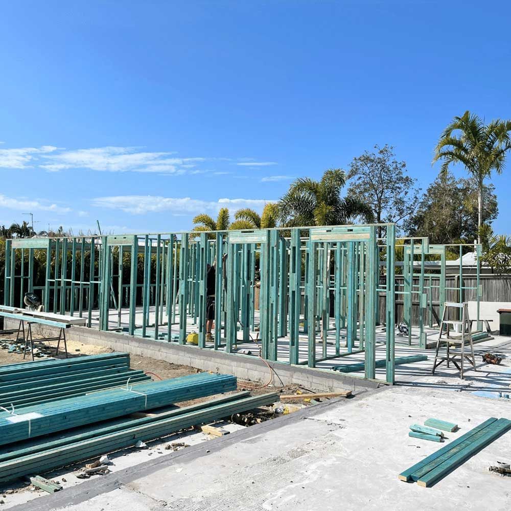 A Building Under Construction With A Blue Sky In The Background — Nyblad Construction in Caloundra West, QLD