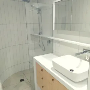 Curved And Tiled Shower Wall — Nyblad Construction in Caloundra West, QLD