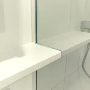 Acrylic Solid Surface HI Macs Sand White Floating-shelf — Nyblad Construction in Caloundra West, QLD