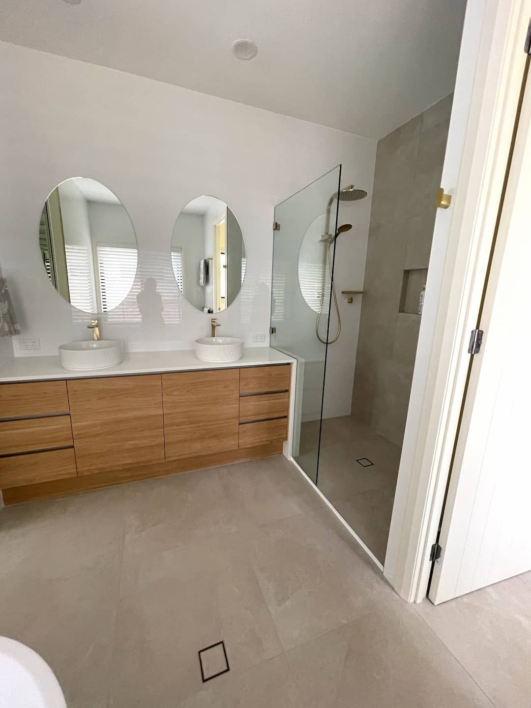 Bathroom With Two Sinks — Nyblad Construction in Caloundra West, QLD