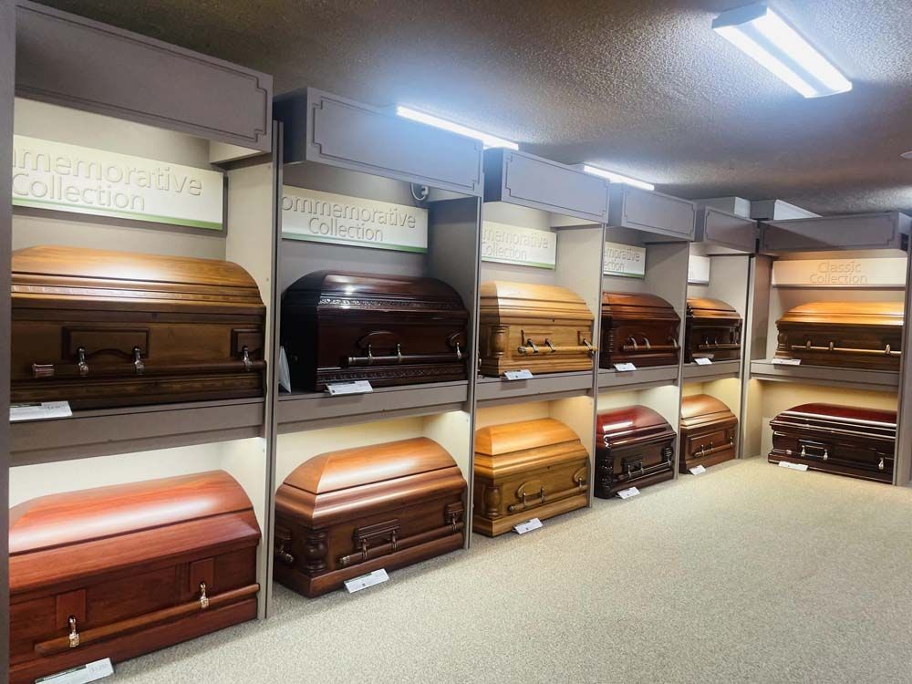 Casket Showroom at at A.F. Crow & Son Funeral Home, Inc. Glasgow, KY