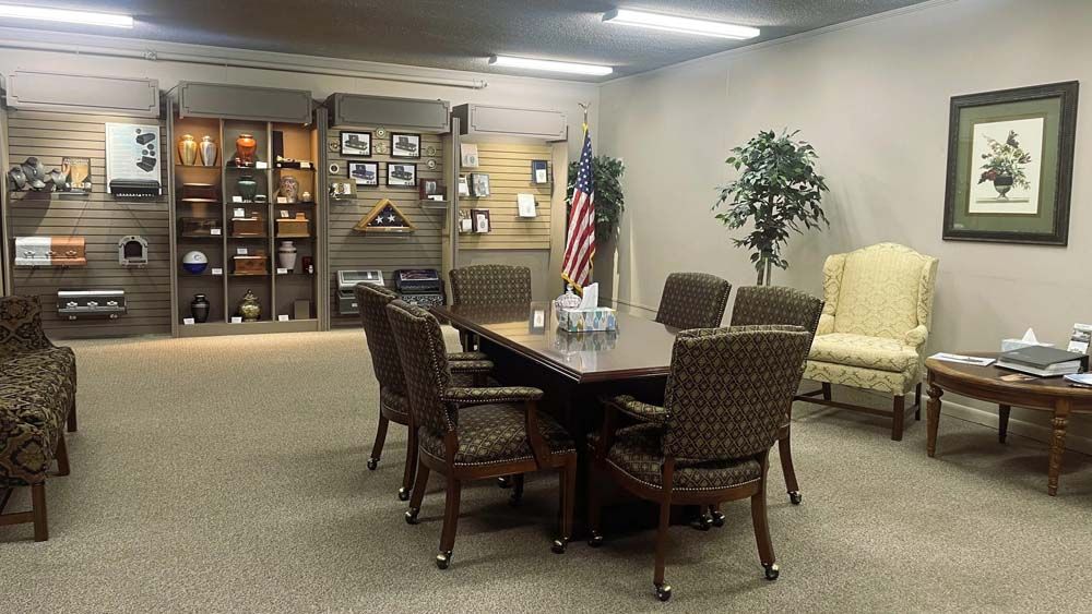 Arrangement room at at A.F. Crow & Son Funeral Home, Inc. Glasgow, KY