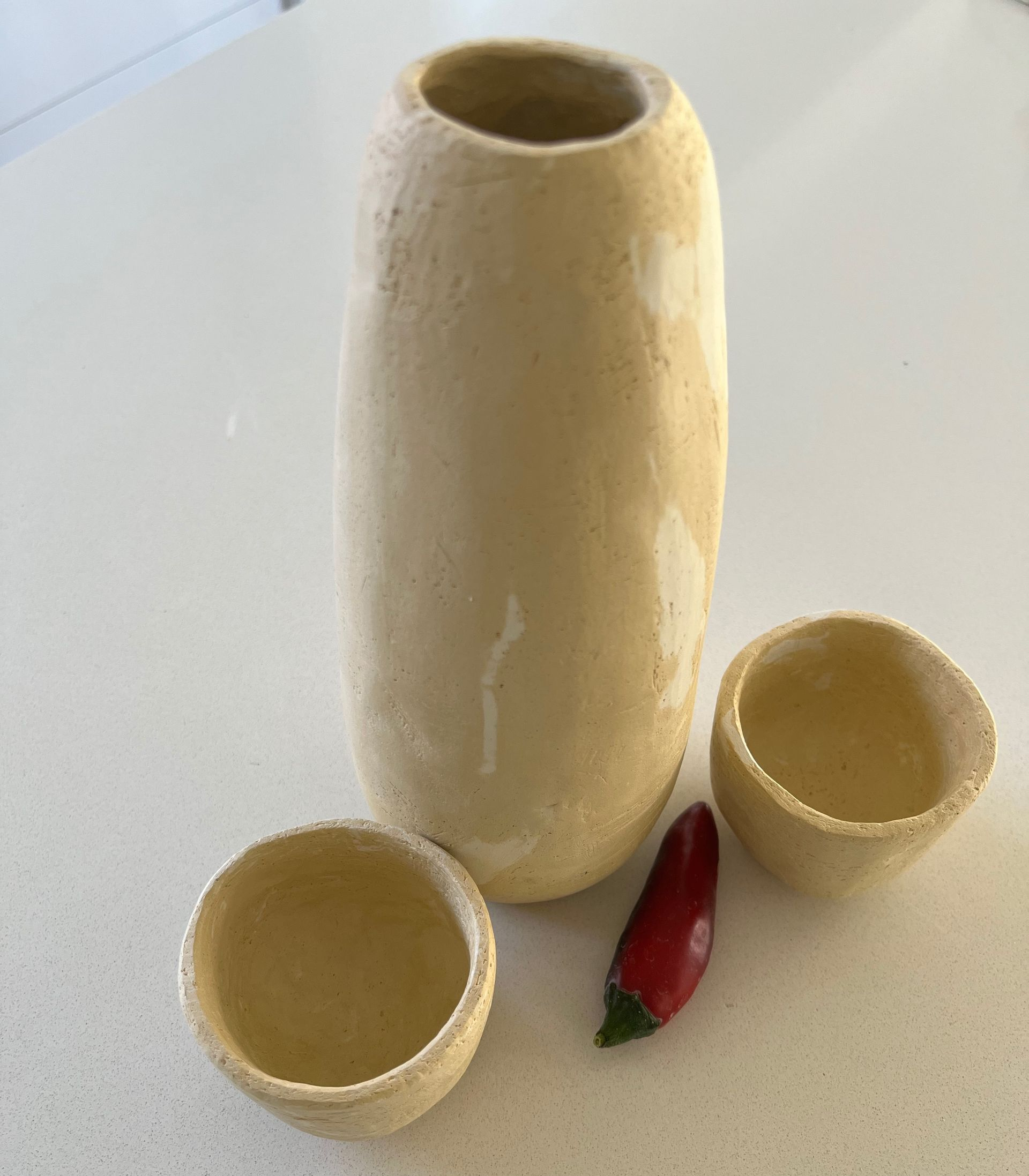 Sake Set 5 - Handcarved (tray not included)