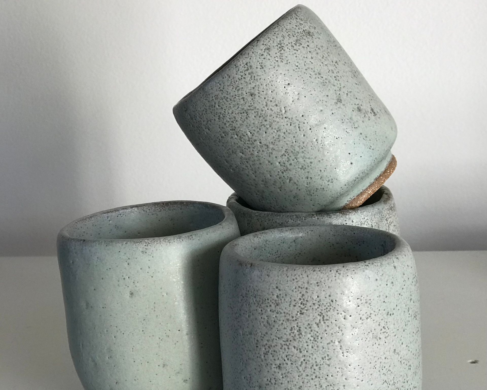 Set of 4 carved cups