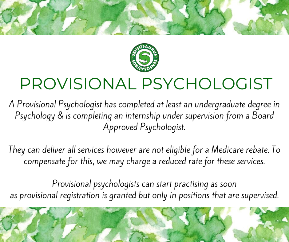 A poster that says provisional psychologist on it