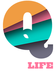 A colorful letter q with the word life below it