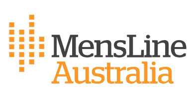 The men 's line australia logo is orange and black on a white background.