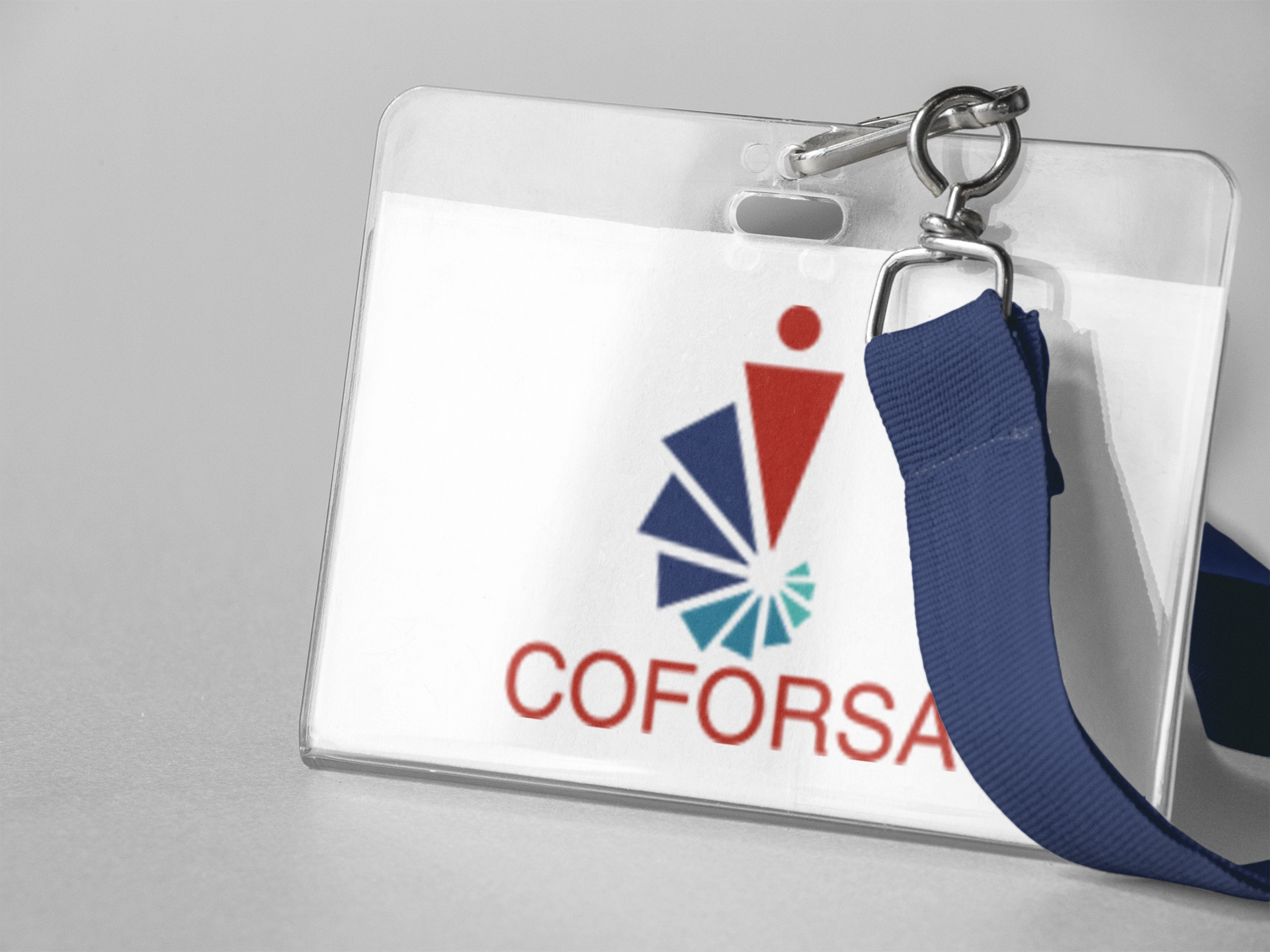 Un cordon avec un logo coforsa dessus