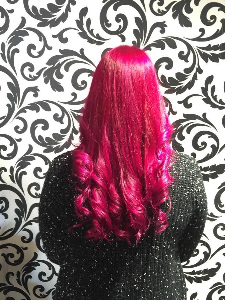 Woman With Long, Vibrant Pink Hair — Elysian Salon In Tuggerah, NSW