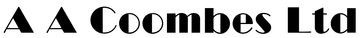 A A Coombes Ltd: Black stylized text, with the first two "A"s in a triangle shape.