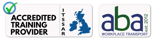 Two logos for accredited training provider and aba workplace transport