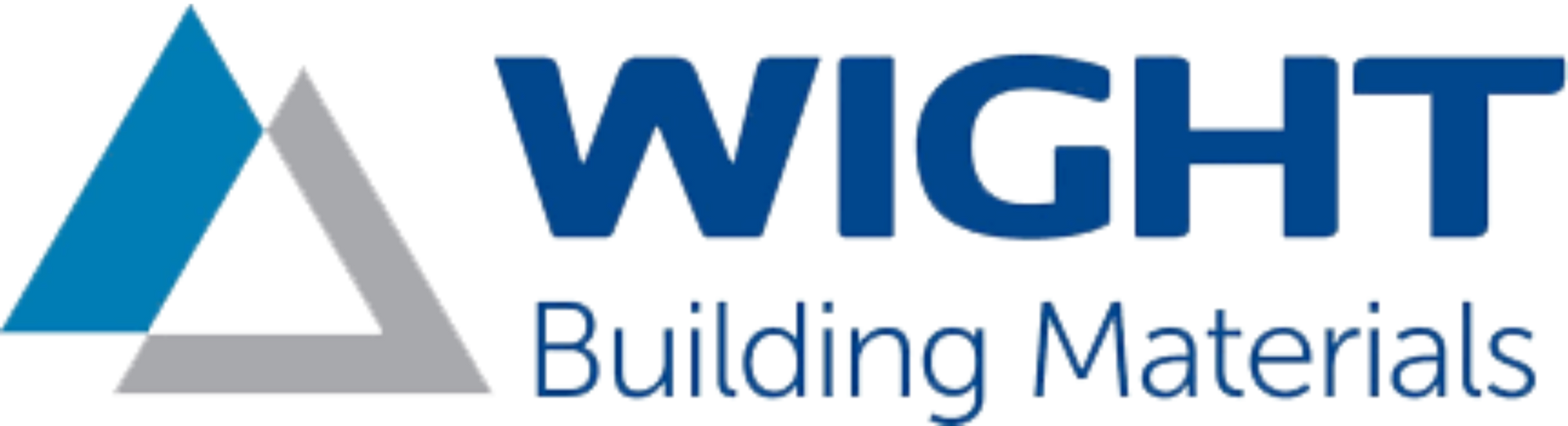The logo for Wight Building Materials features a blue and grey triangle icon next to the company name in blue text.