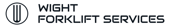Logo for Wight Forklift Services. Circle with three lines inside, then