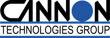 The cannon technologies group logo is blue and black.