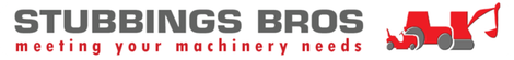 A logo for stubbings bros meeting your machinery needs