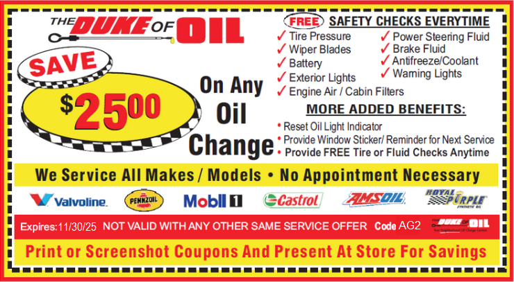 griffith oil change coupons near me