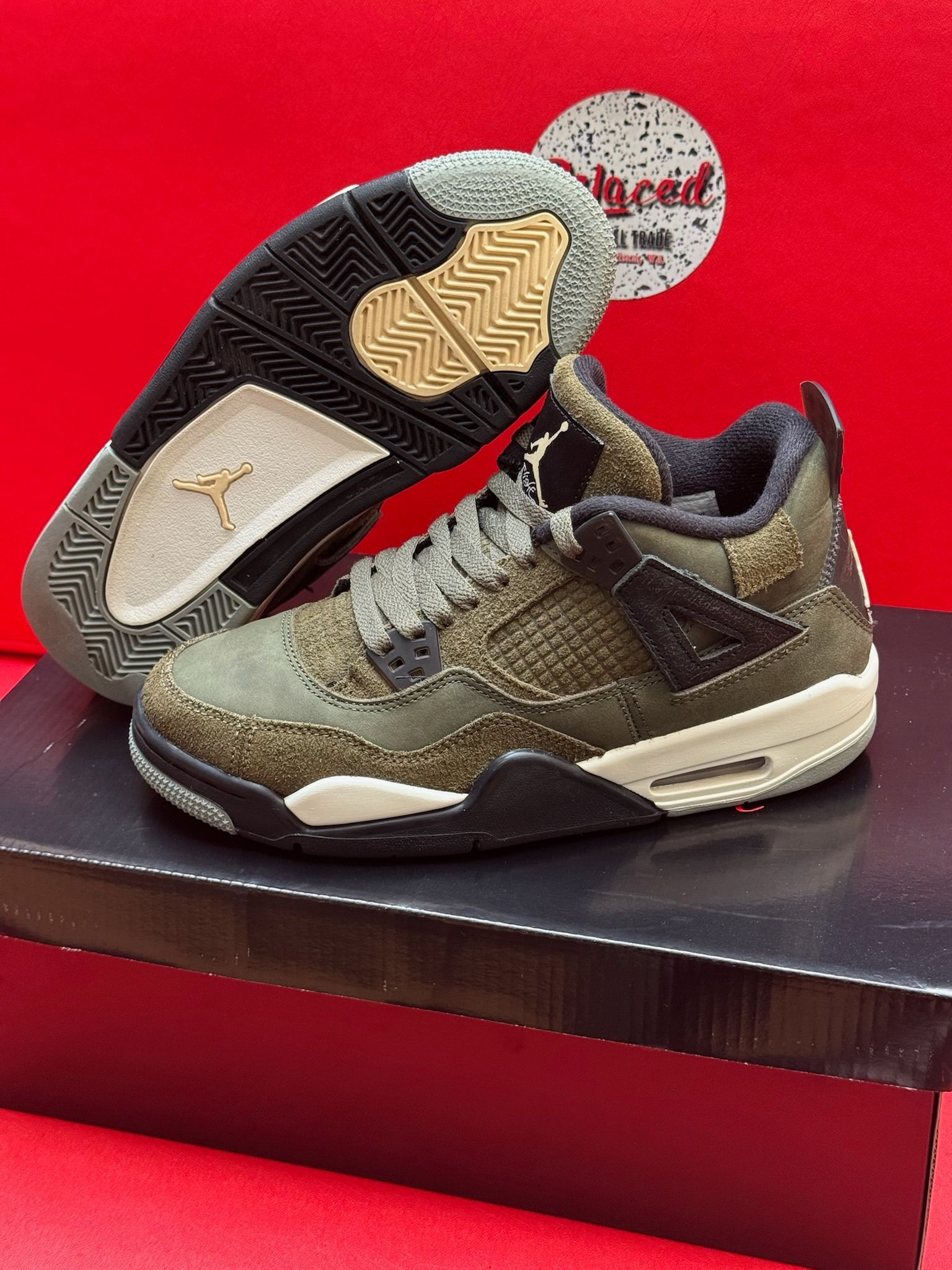 6Y Jordan 4 Retro Craft GS Olive