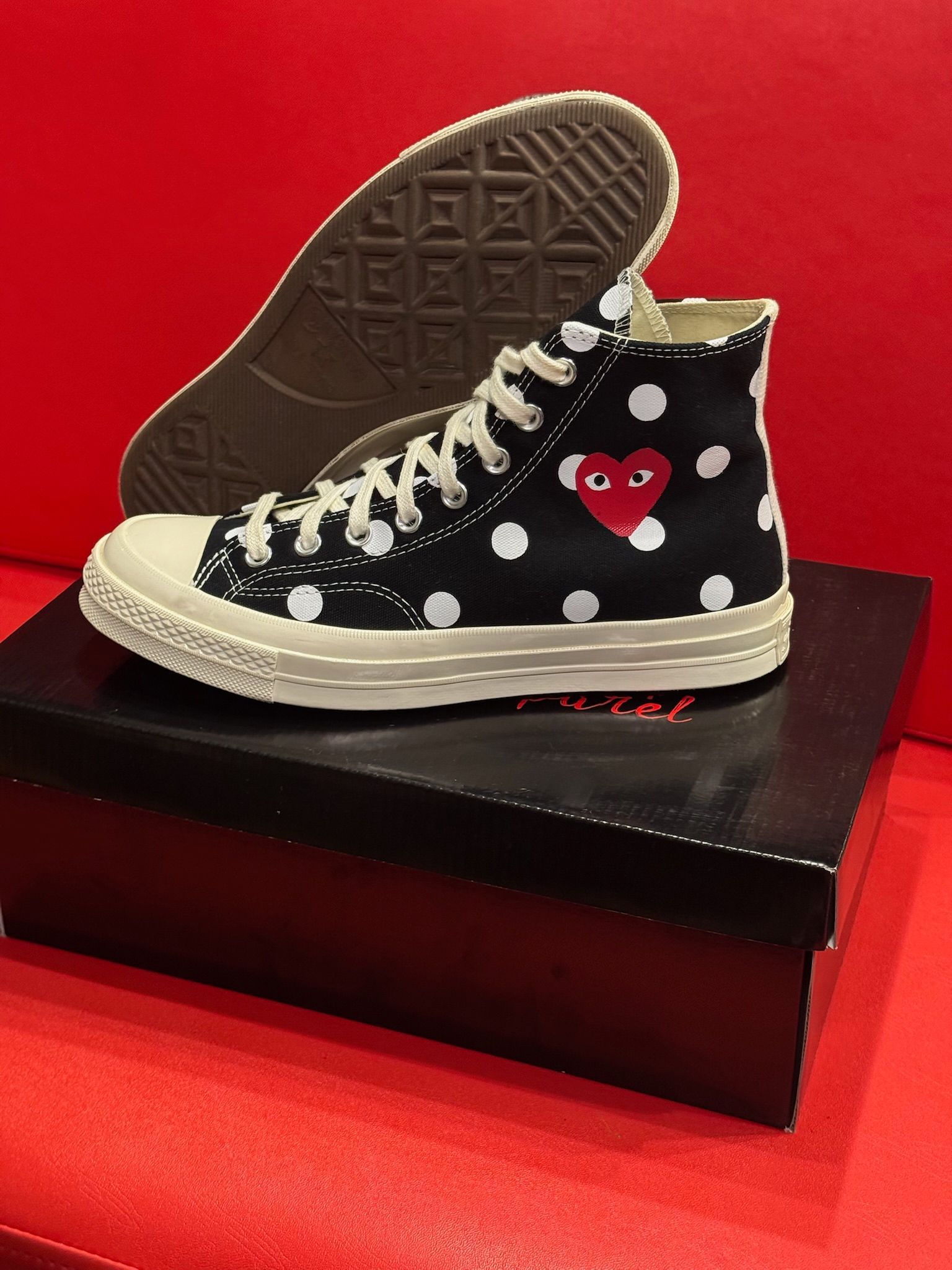 9M Converse Chuck Taylor Comme des Garcons Play Polka Dot.