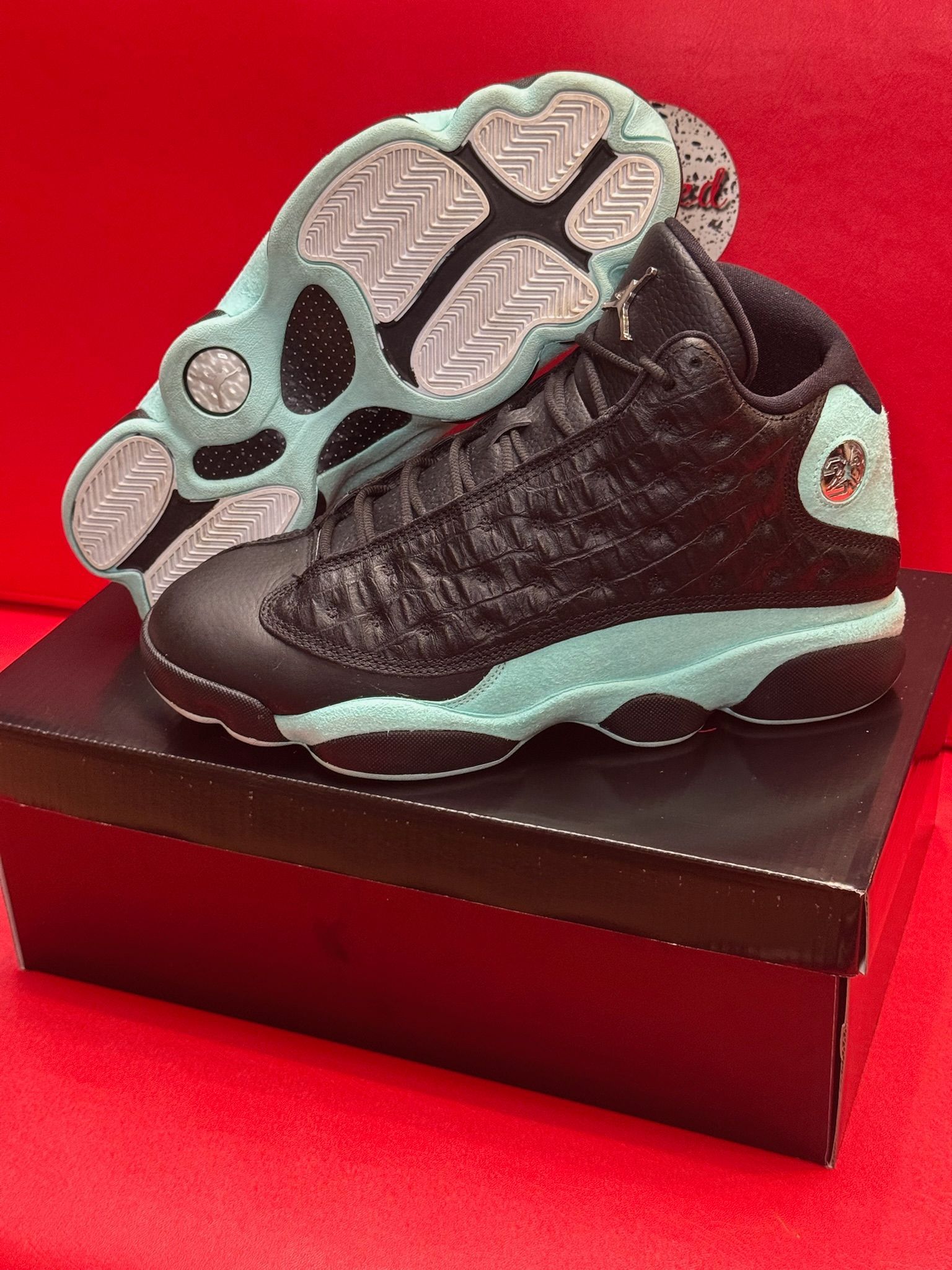 10M Jordan 13 Retro Black Island Green