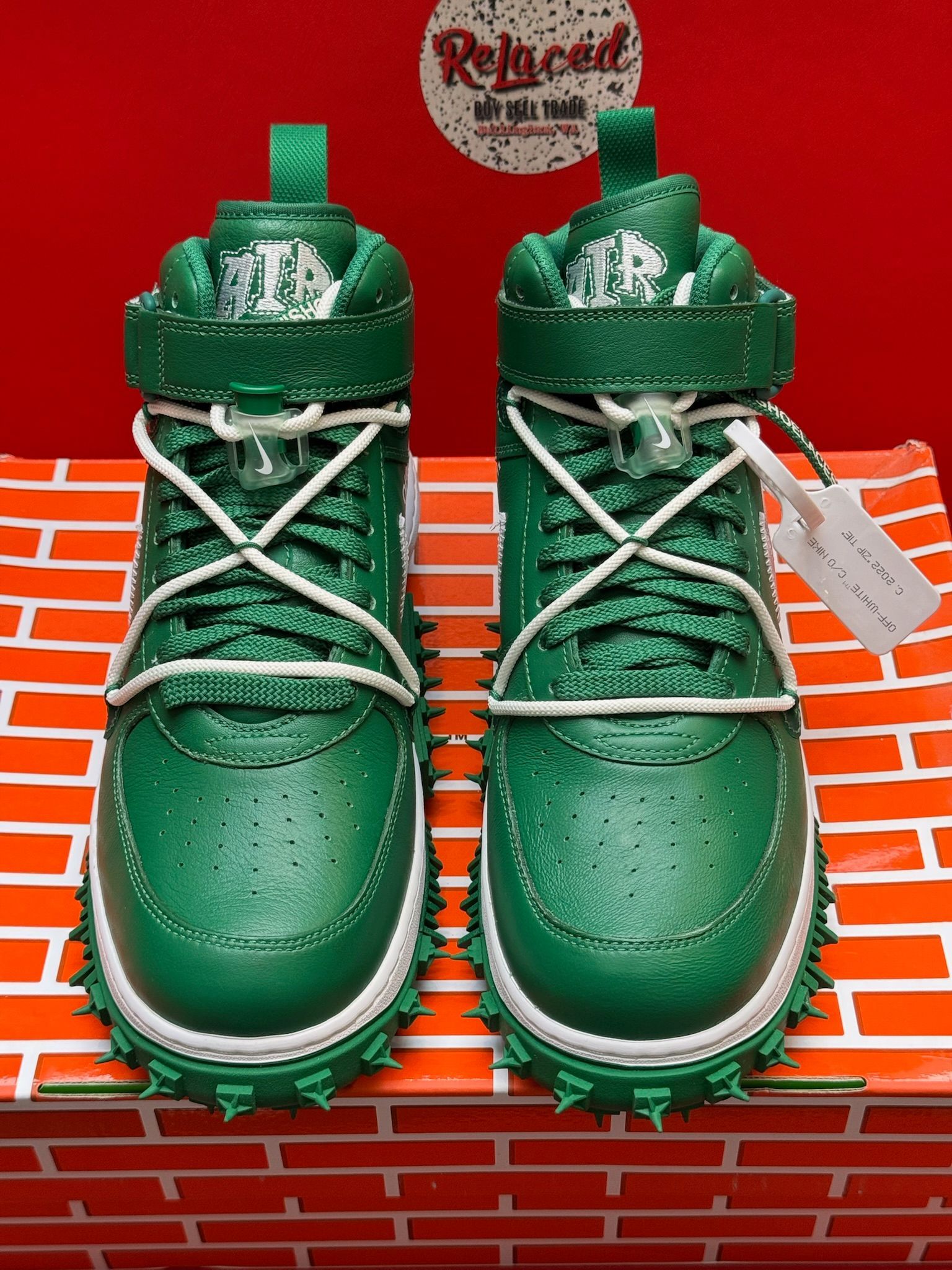 10.5M Off-White X Nike Air Force 1 Mid SP Leather Pine Green