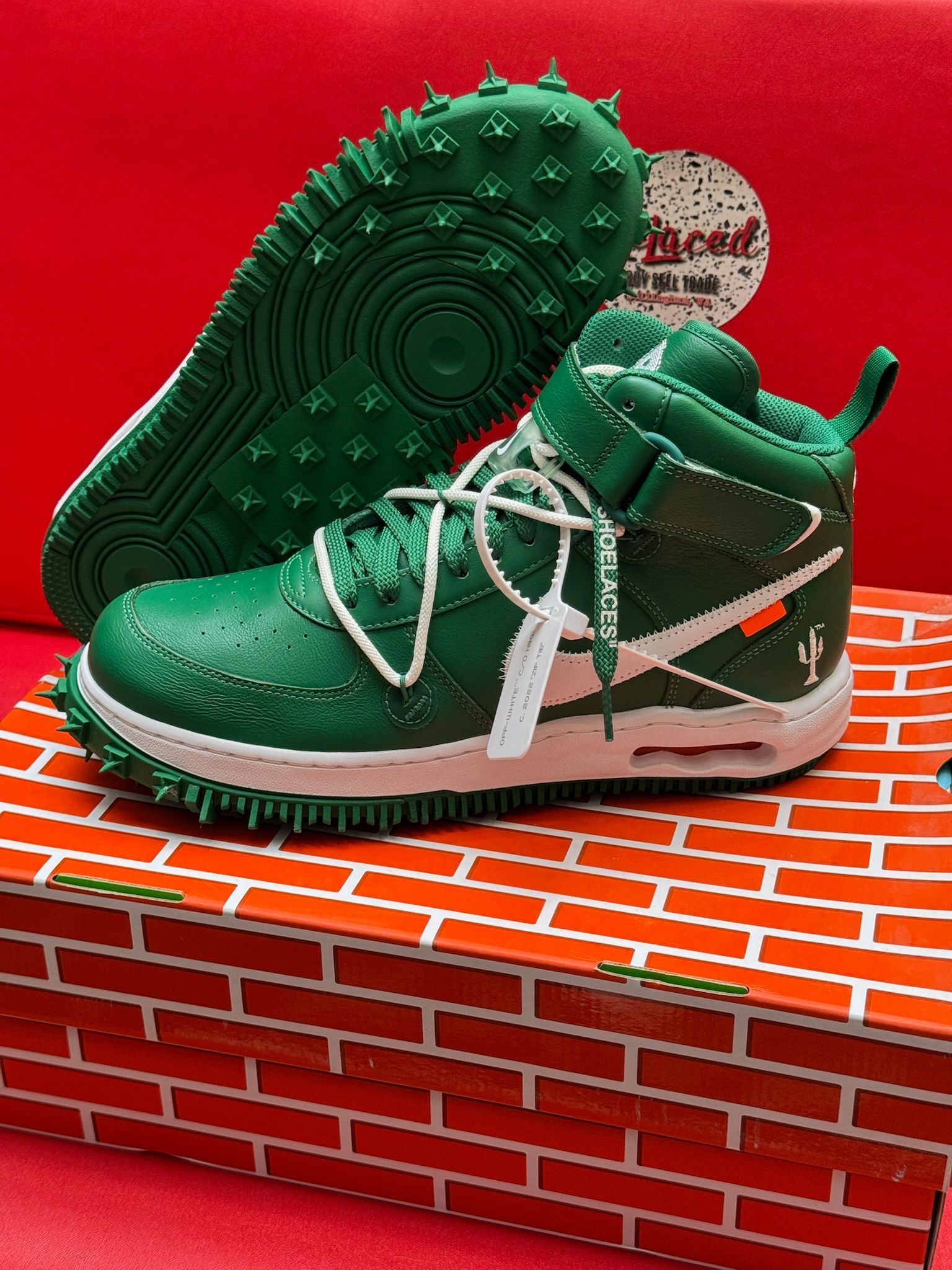 10.5M Off-White X Nike Air Force 1 Mid SP Leather Pine Green