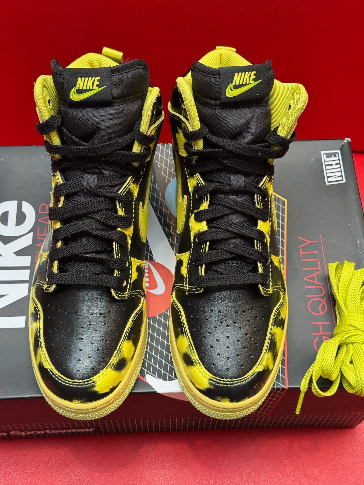 9M Nike Dunk High 1985 Yellow Acid Wash