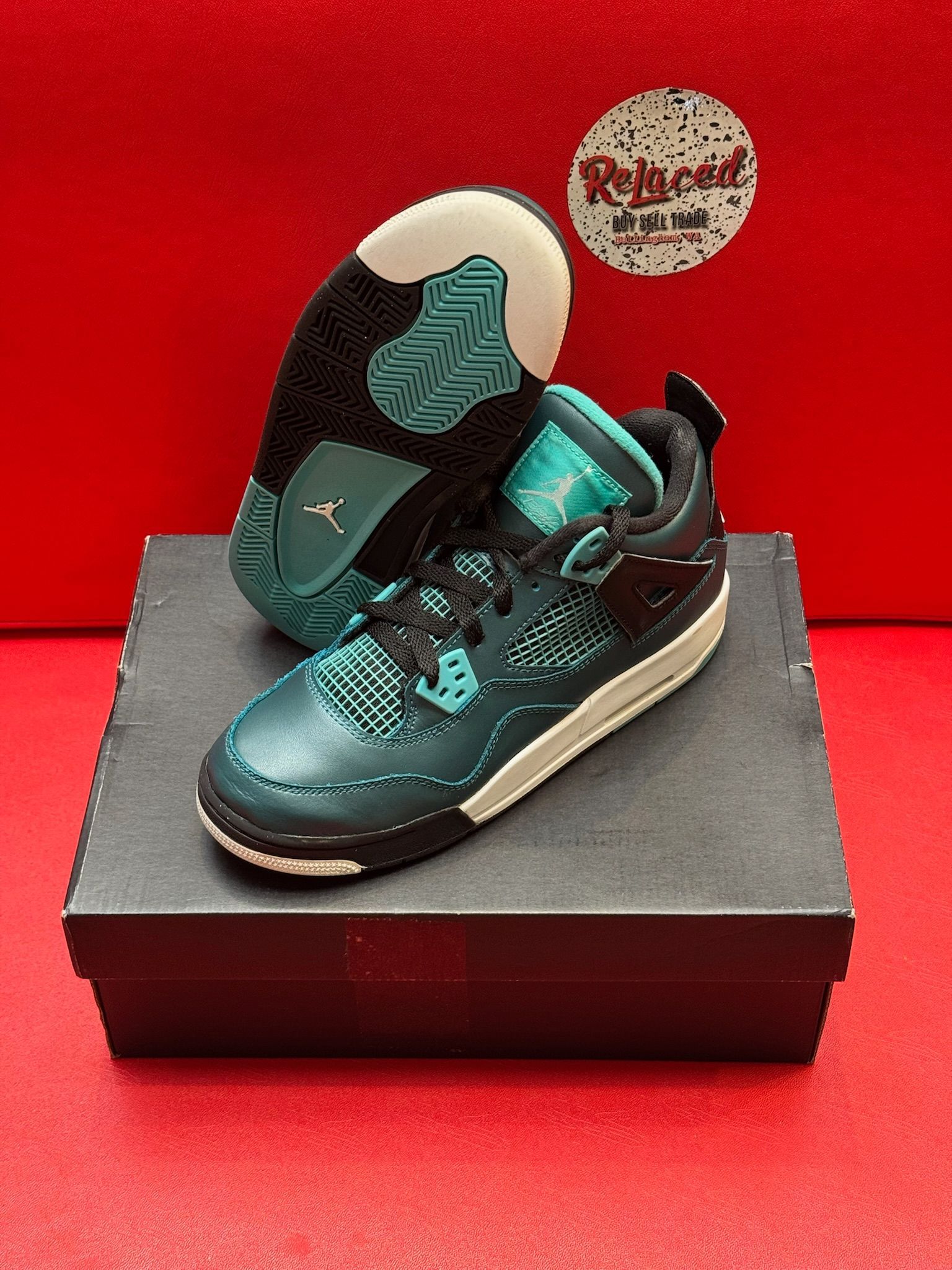 6Y Jordan 4 Teal